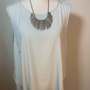 - Calvin Klein baby blue tank blouse Large long back
